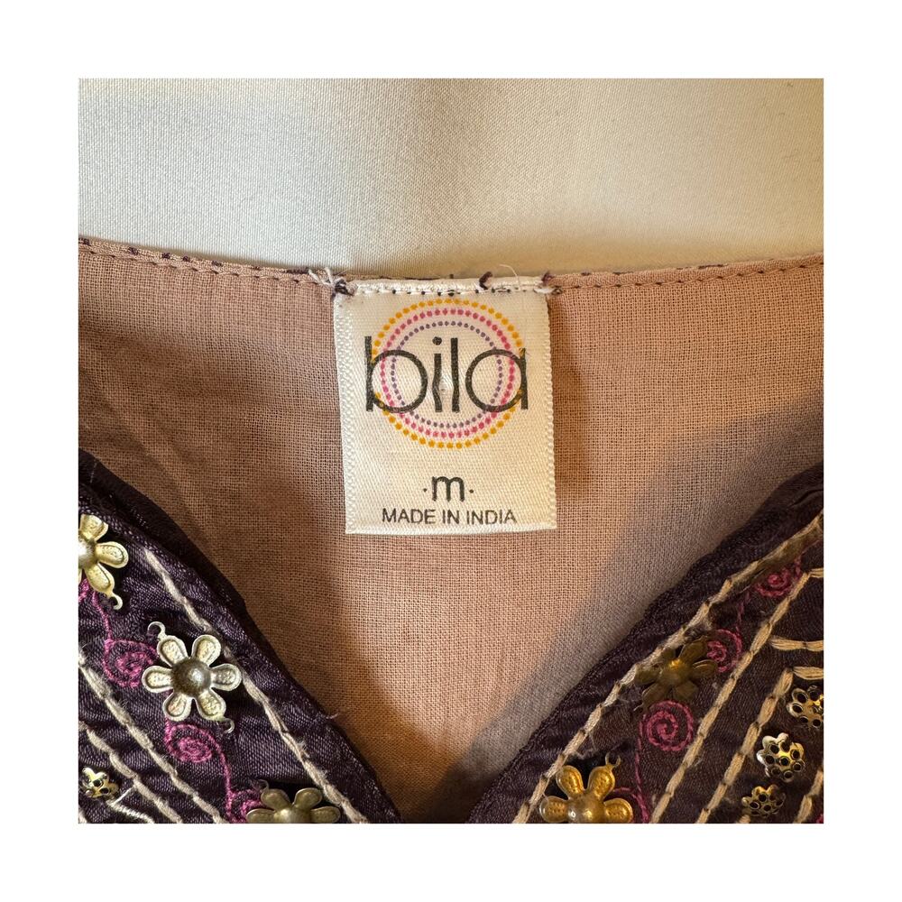 Bila Embroidered Boho Top Size Medium - Picture 4 of 5
